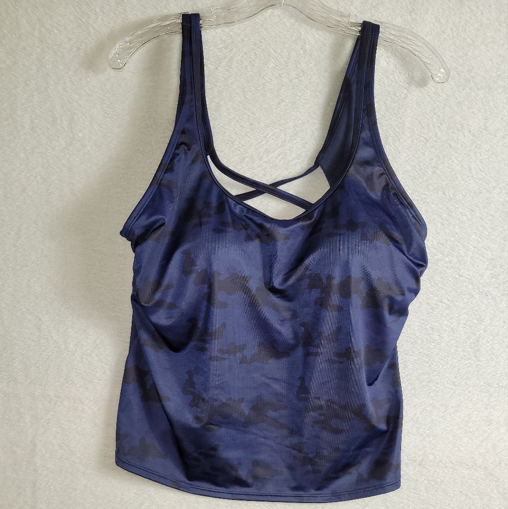 All In Motion Navy Camo Women's Swimwear Tankini Print Size 16W
